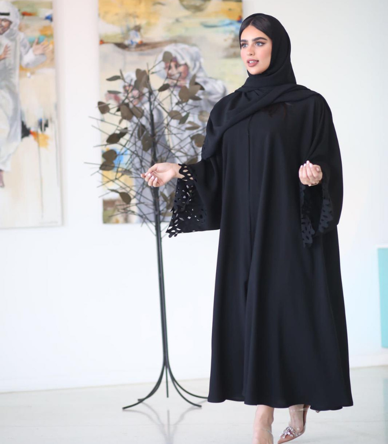 Chinese Abaya with Perforated Sleeve and Hijab – Alooooloo